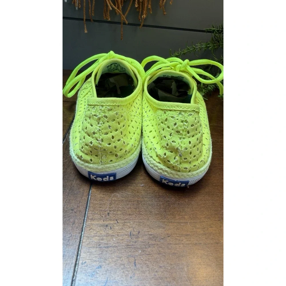 Vtg New Neon Yellow Keds Womens Breezie Canvas Lace Up Sneakers Size 7.5